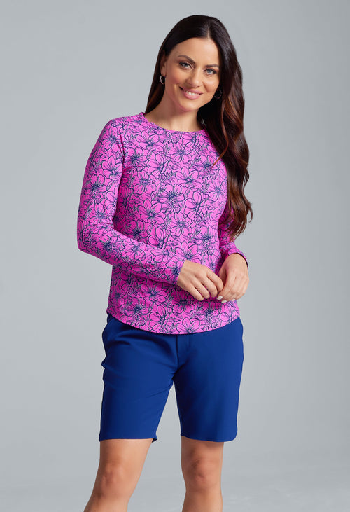 Diana Print Long Sleeve Crew Neck – 12930