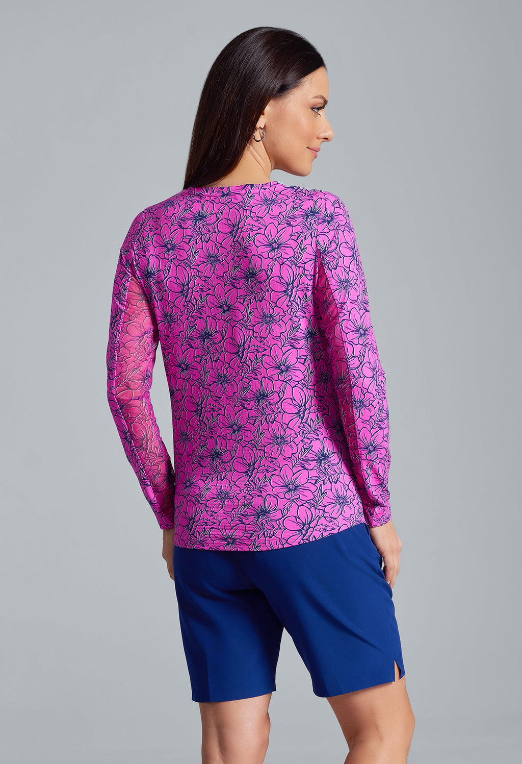 Diana Print Long Sleeve Crew Neck – 12930