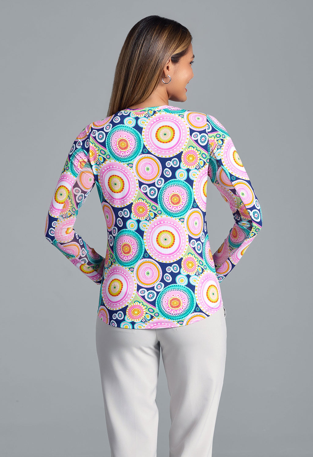 Leona Print Long Sleeve Crew Neck – 12933