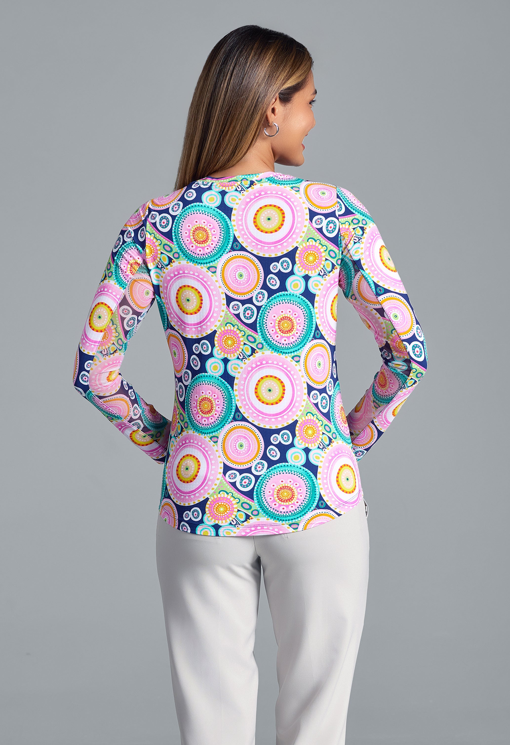 Leona Print Long Sleeve Crew Neck – 12933