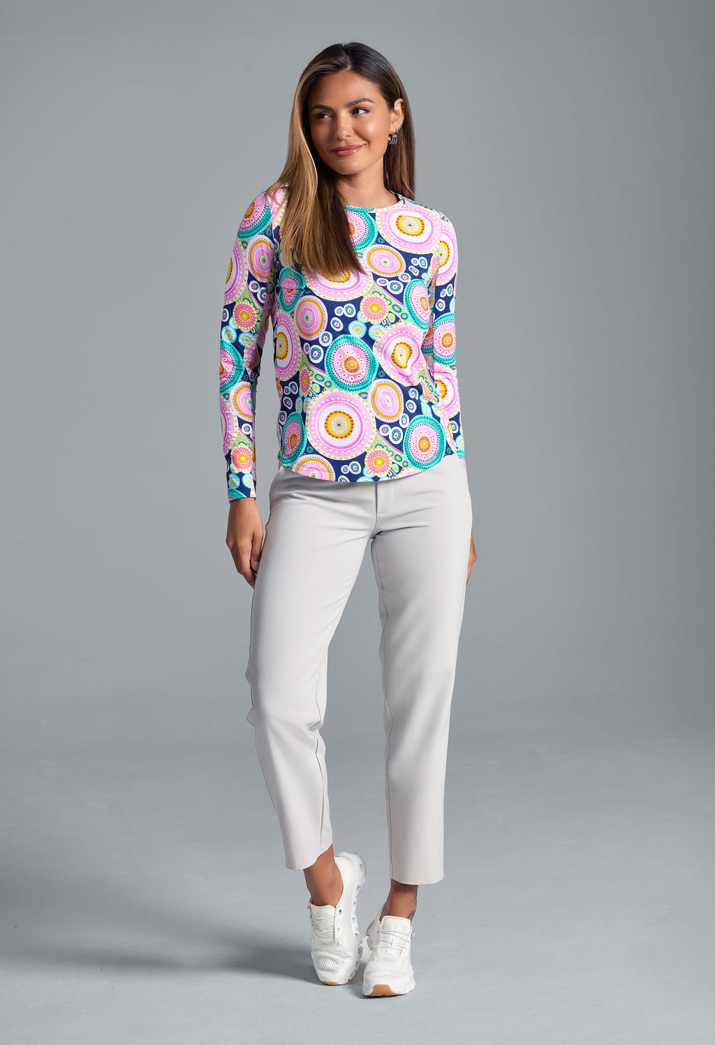 Leona Print Long Sleeve Crew Neck – 12933