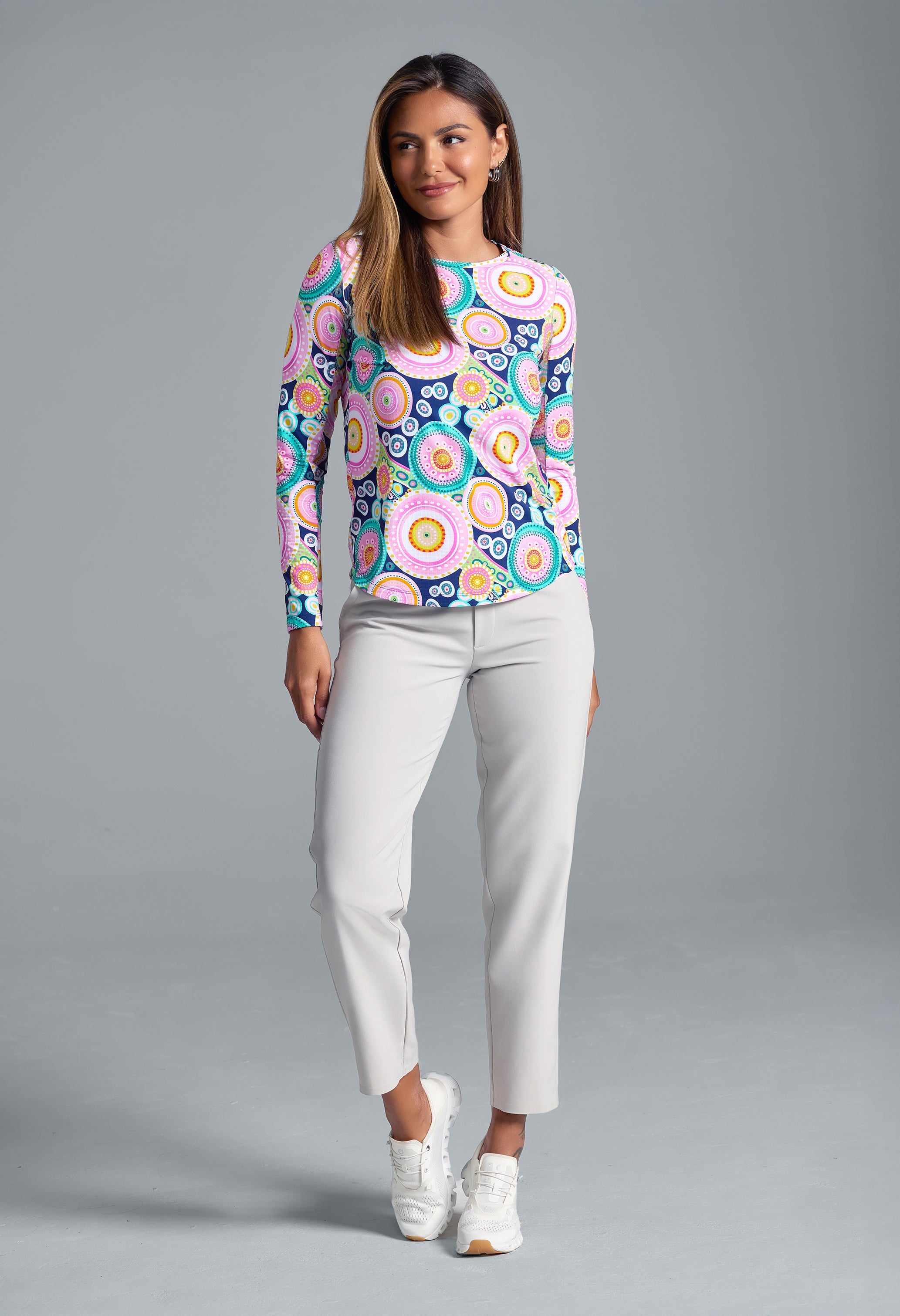 Leona Print Long Sleeve Crew Neck – 12933