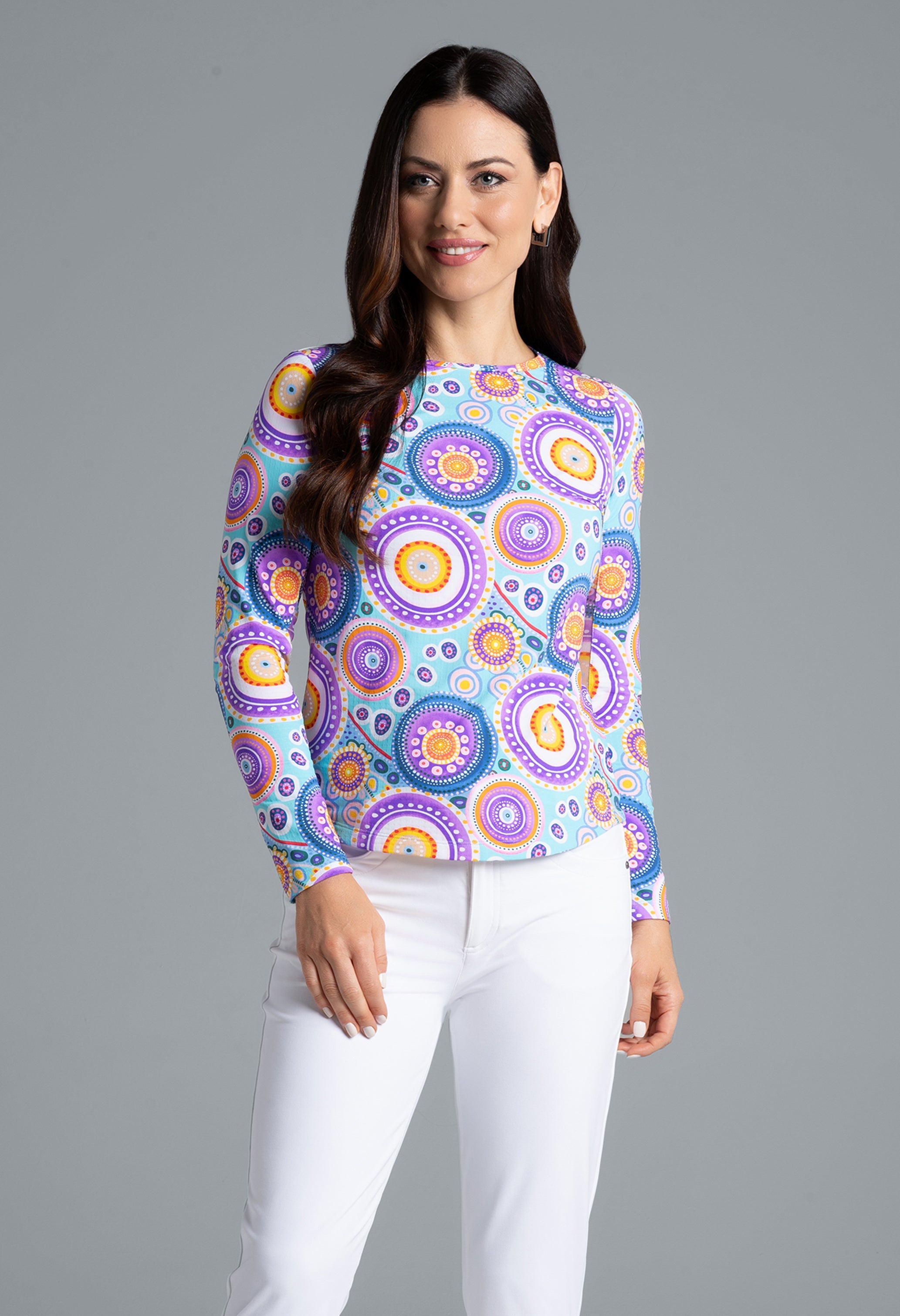 Leona Print Long Sleeve Crew Neck – 12933