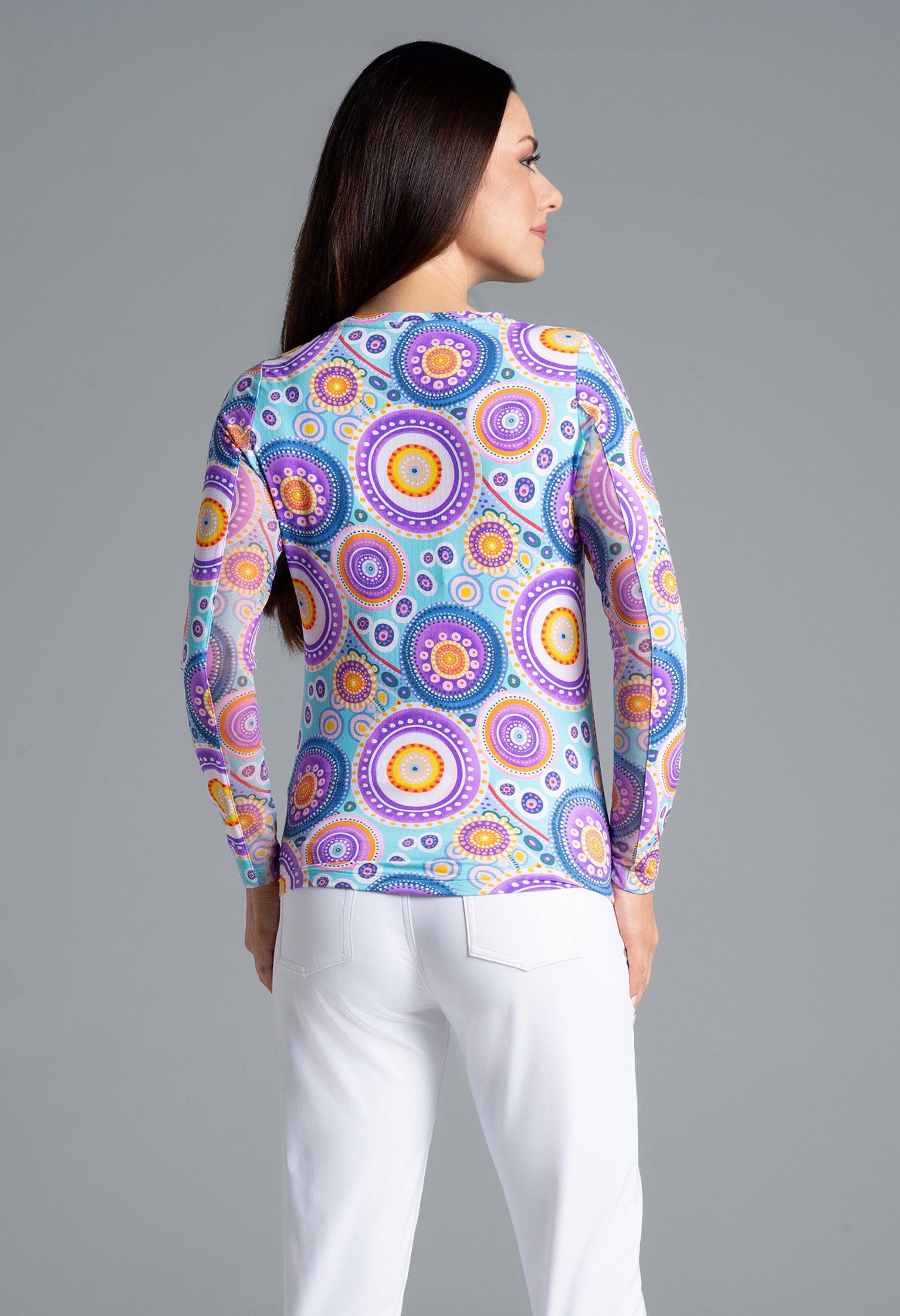 Leona Print Long Sleeve Crew Neck – 12933