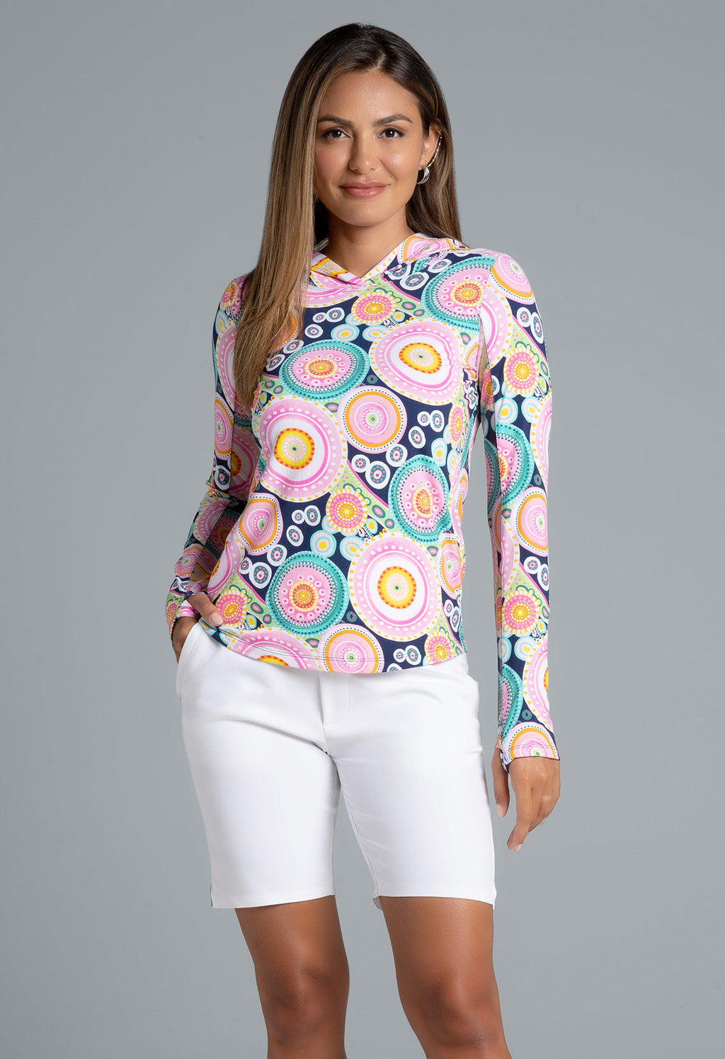 Leona Print Long Sleeve Hoody – 16933