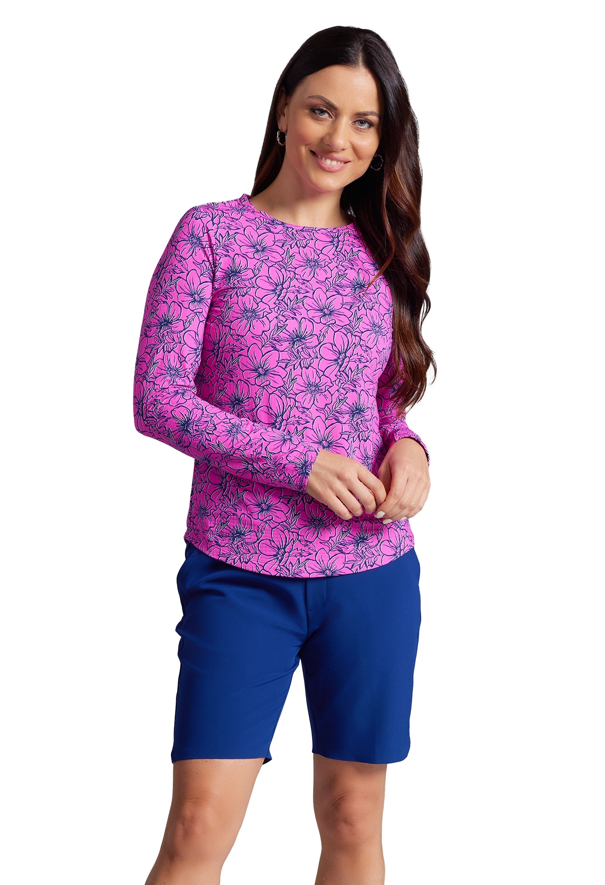 Diana Print Long Sleeve Crew Neck – 12930
